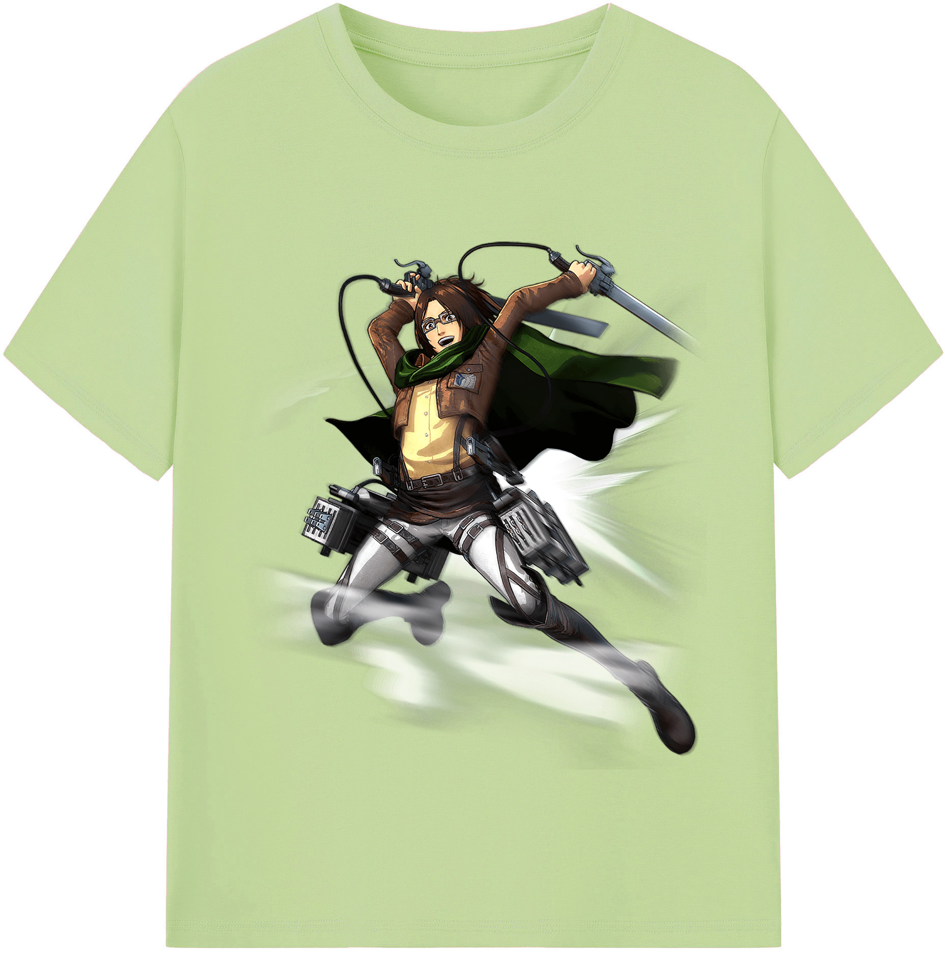 （画像用） 進撃の巨人 ハンジ·ゾエ Attack on Titan Hanji Zoe 綿100％半袖Tシャツ（フロントプリント）